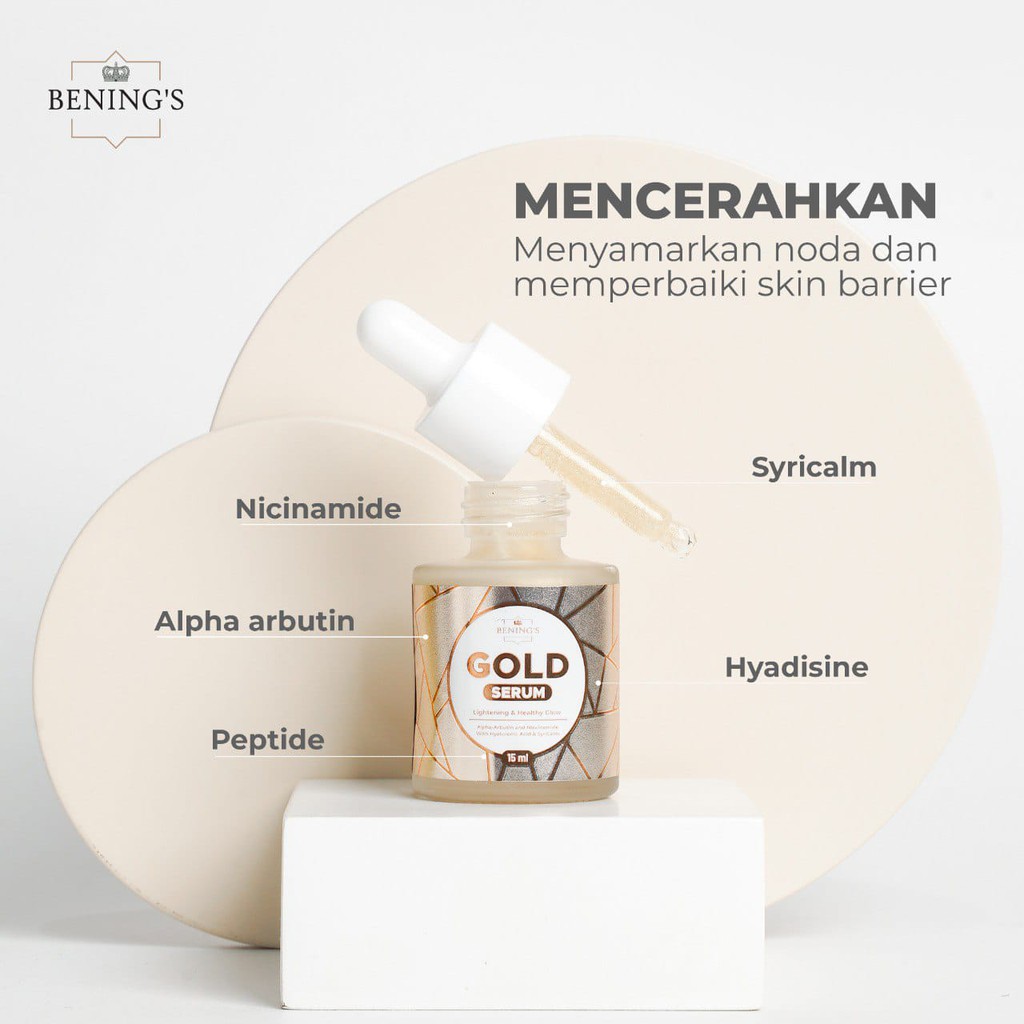 GOLD SERUM BENING SKINCARE by dr okky | BENINGS CLINIC | SERUM PEMUTIH PENCERAH WAJAH DAN GLOWING-1