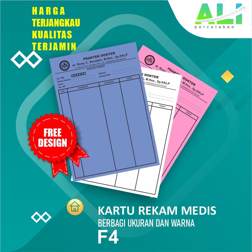 

Cetak Kartu Rekam Medis Ukuran f4/Custom Kartu Rekam Medis