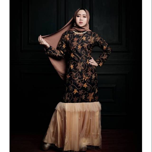 MELITA DRESS GAMIS BATIK BROWNIES TREND LEBARAN 2020