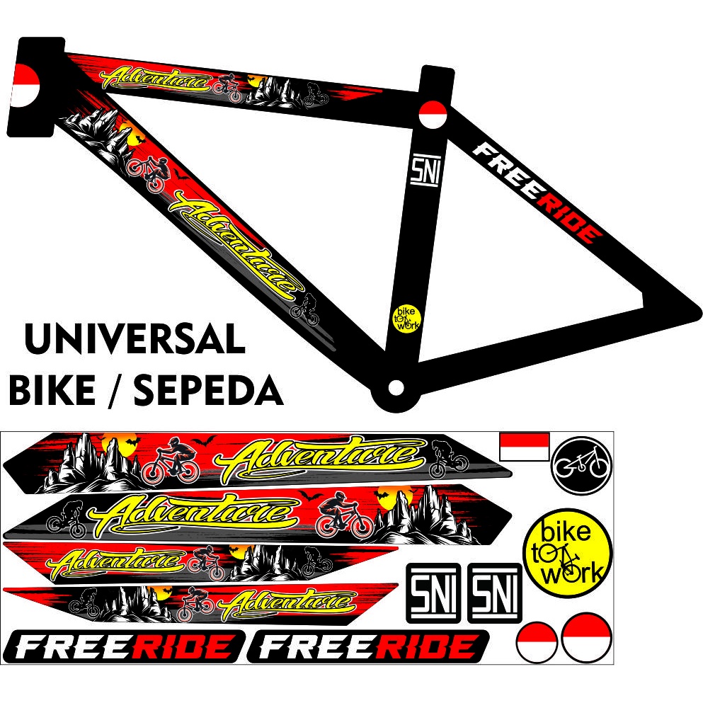 STIKER LIS STRIPING VARIASI MOTIF SEPEDA UNIVERSAL / STICKER BIKE ADVENTURE / STIKER BIKE BMX / STIK