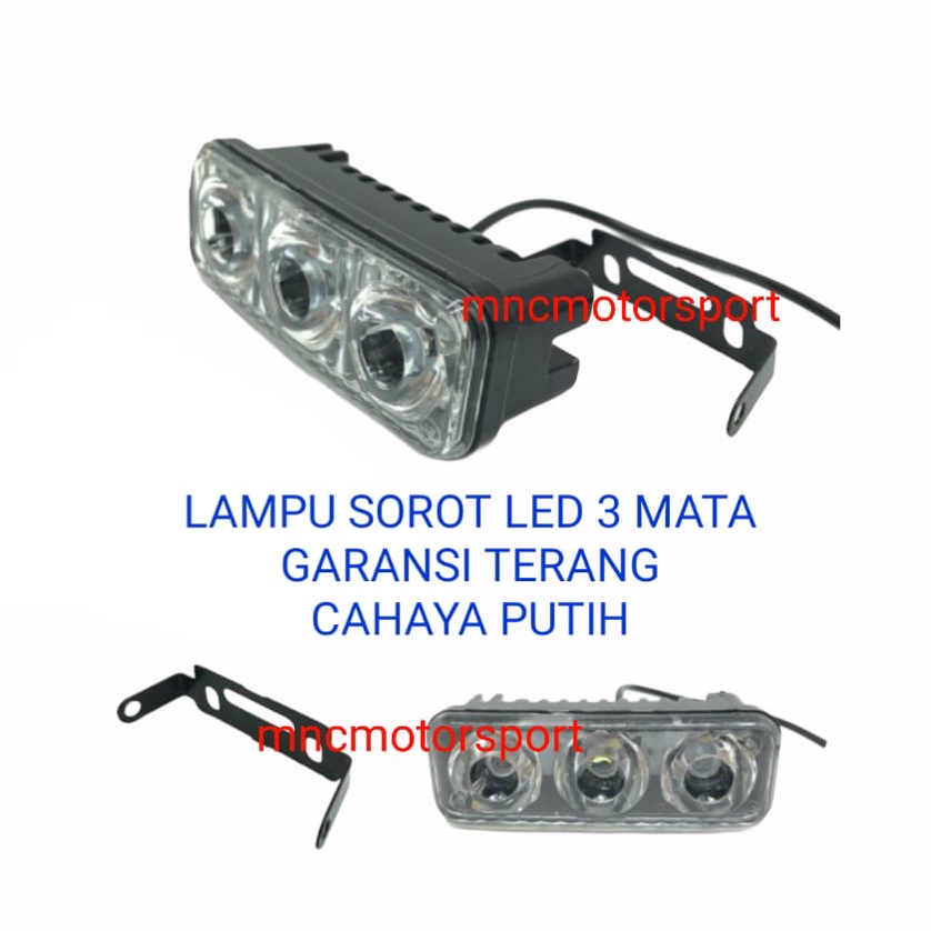 LAMPU SOROT PETAK LED 3 MATA CAHAYA PUTIH GARANSI TERANG
