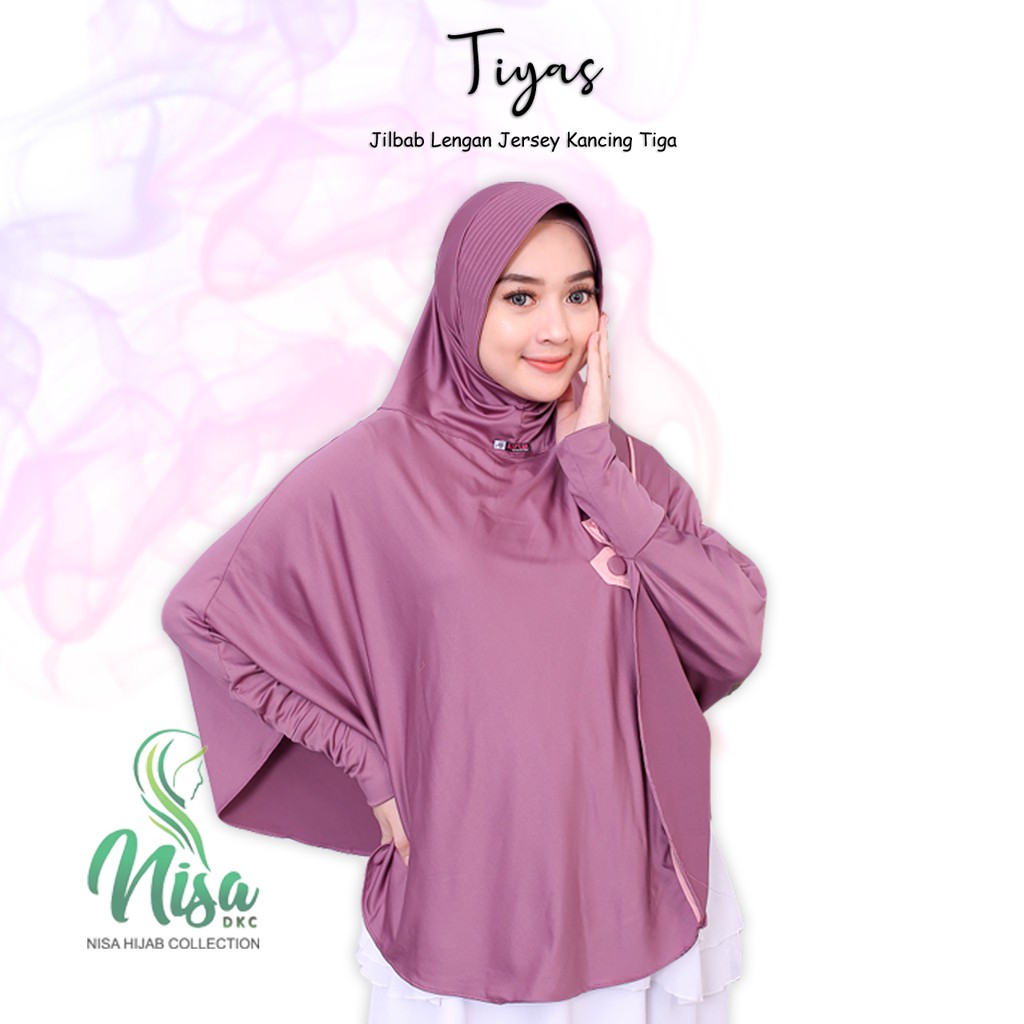 Jilbab Lengan Tiyas Kancing Tiga Hijab Tangan Jersey