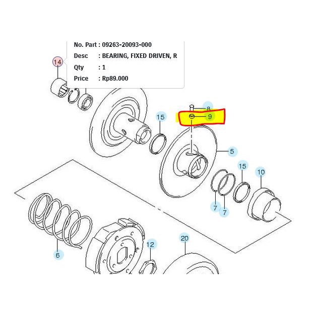 Ring Gotri Suzuki Spin Nex Skydrive 21249 33G00