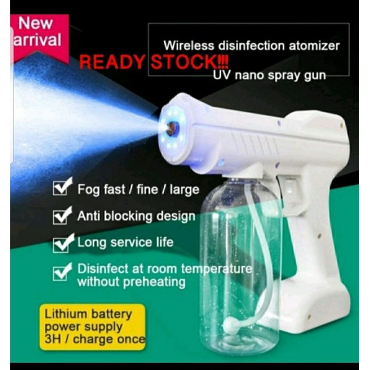 WIRELESS PROTABLE 800ML-NANO SPRAY GUN DISINFEKTAN WIRELES ALKOHOL SEMPROTAN