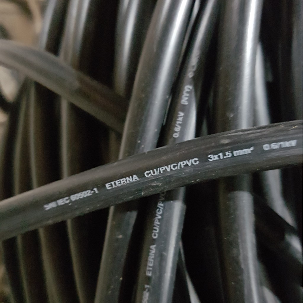 ETERNA NYY 3X1.5 METERAN / KABEL LISTRIK HITAM KAWAT TEMBAGA 3 X 1.5 MM / 3X1,5 / 3 X 1,5 MM ECERAN 