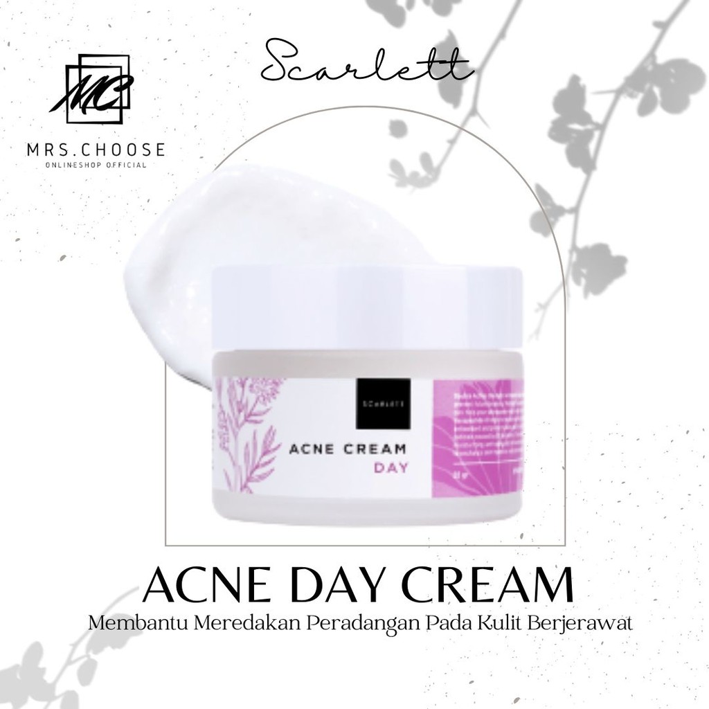 Scarlett Whitening Acne Day Cream Original  - paket bodycare skincare perawatan kecantikan Whitening