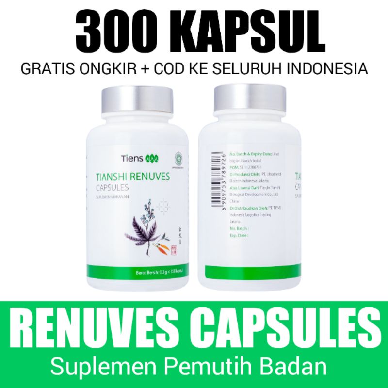 renuves tiens pemutih badan / suplemen pemutih badan / suplemen pemutih badan permanen bpom / suplem