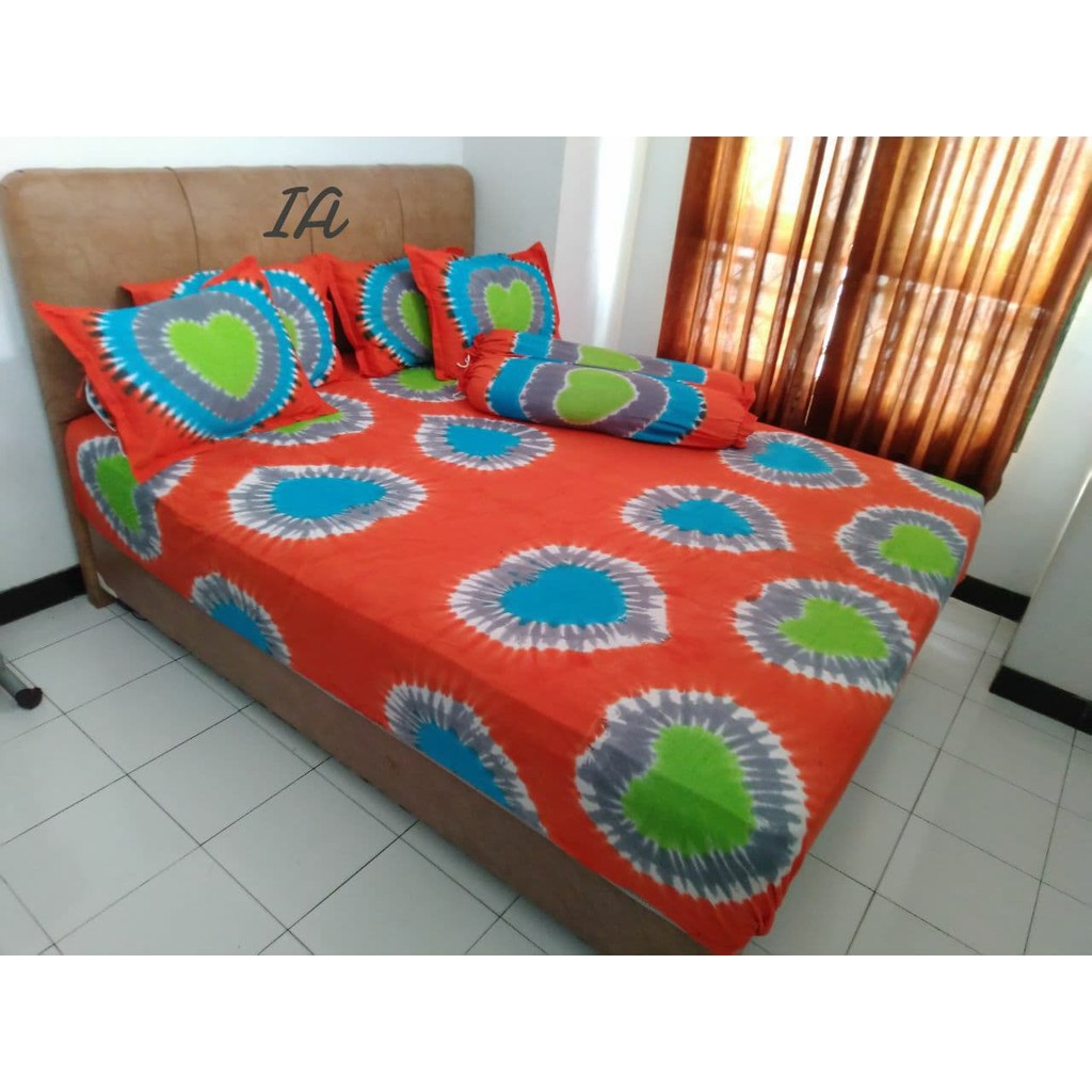 Sprei Batik Jumputan Handmade Motif Unik Katun Adem Locatex Halus Tebal Warna Awet Tidak Luntur MTD3
