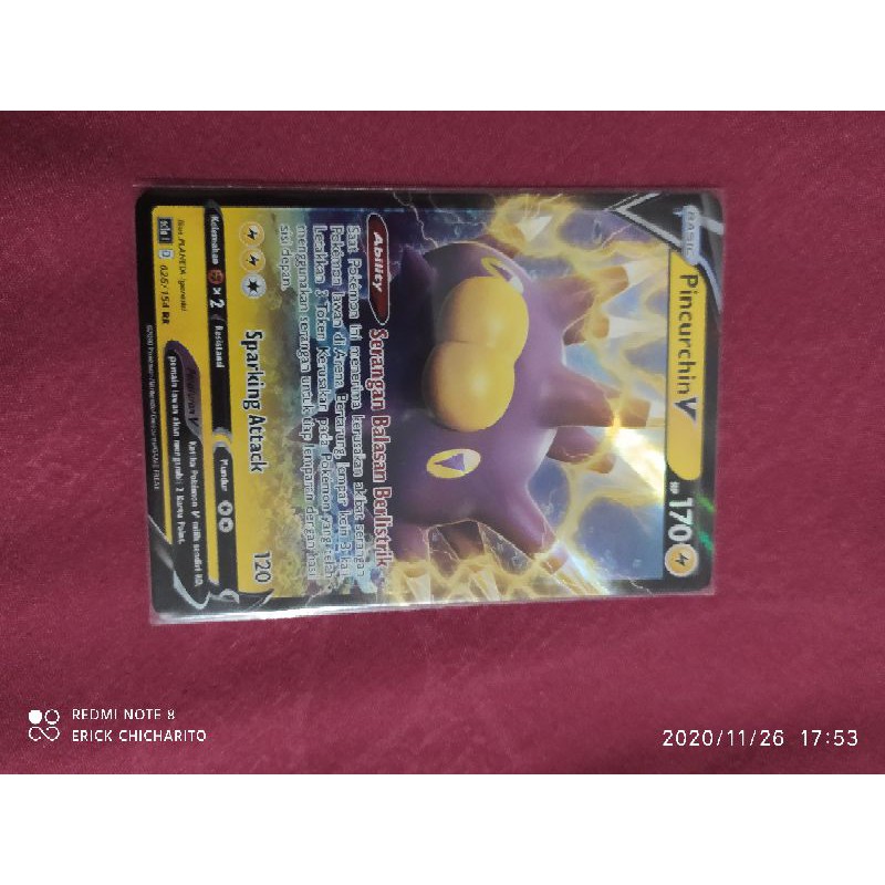 kartu pokemon bahasa Indonesia  pincurchin V RR