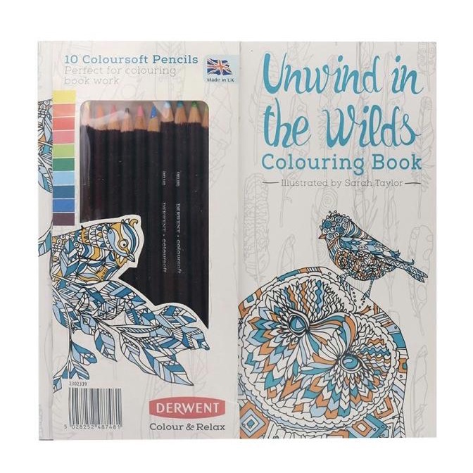 

COLOURING BOOK DERWENT + 10 PENSIL WARNA COLOURSOFT DSF5456465