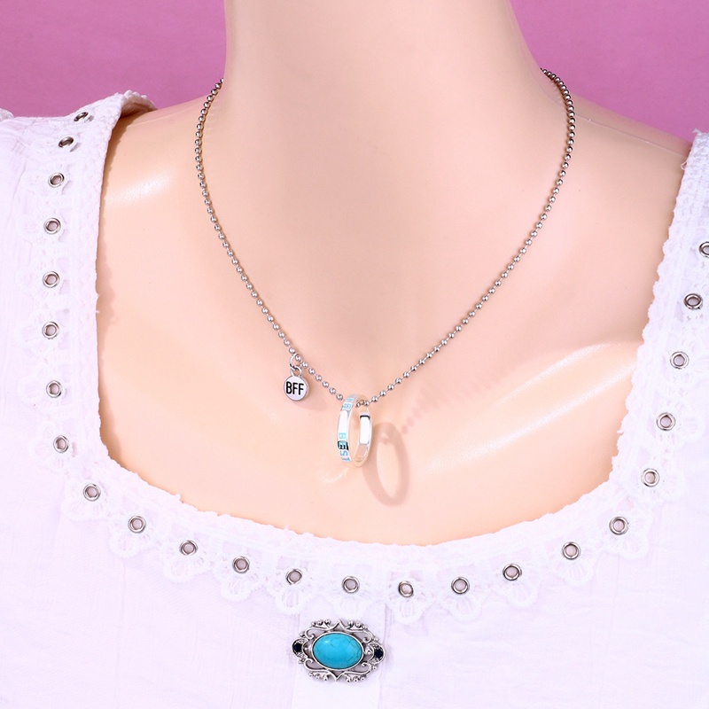 3pcs Kalung Persahabatan Liontin Desain Cincintulisan Best Friend Forever Gaya Chic Untuk Wanita