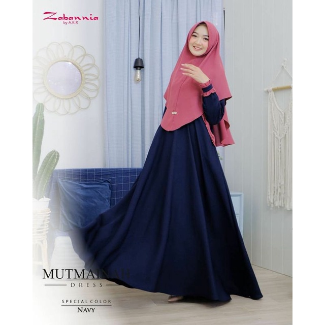 DRESS MUTMAINAH + KHIMAR BY ZABANNIA / GAMIS