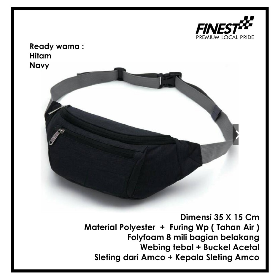 Tas Selempang Waistbag POLOS Custom Kualitas Distro Termurah