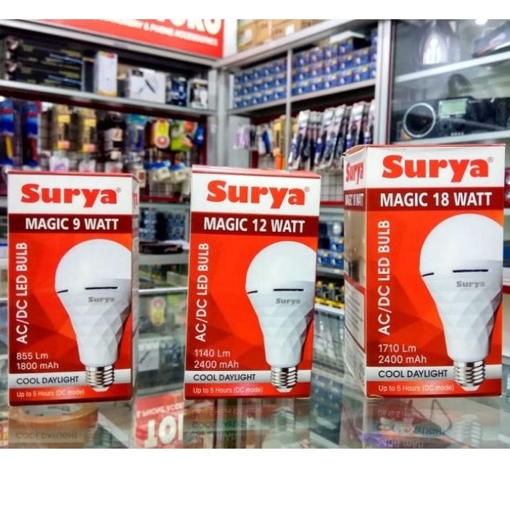 Lampu led emergency surya magic 9 12 18 watt