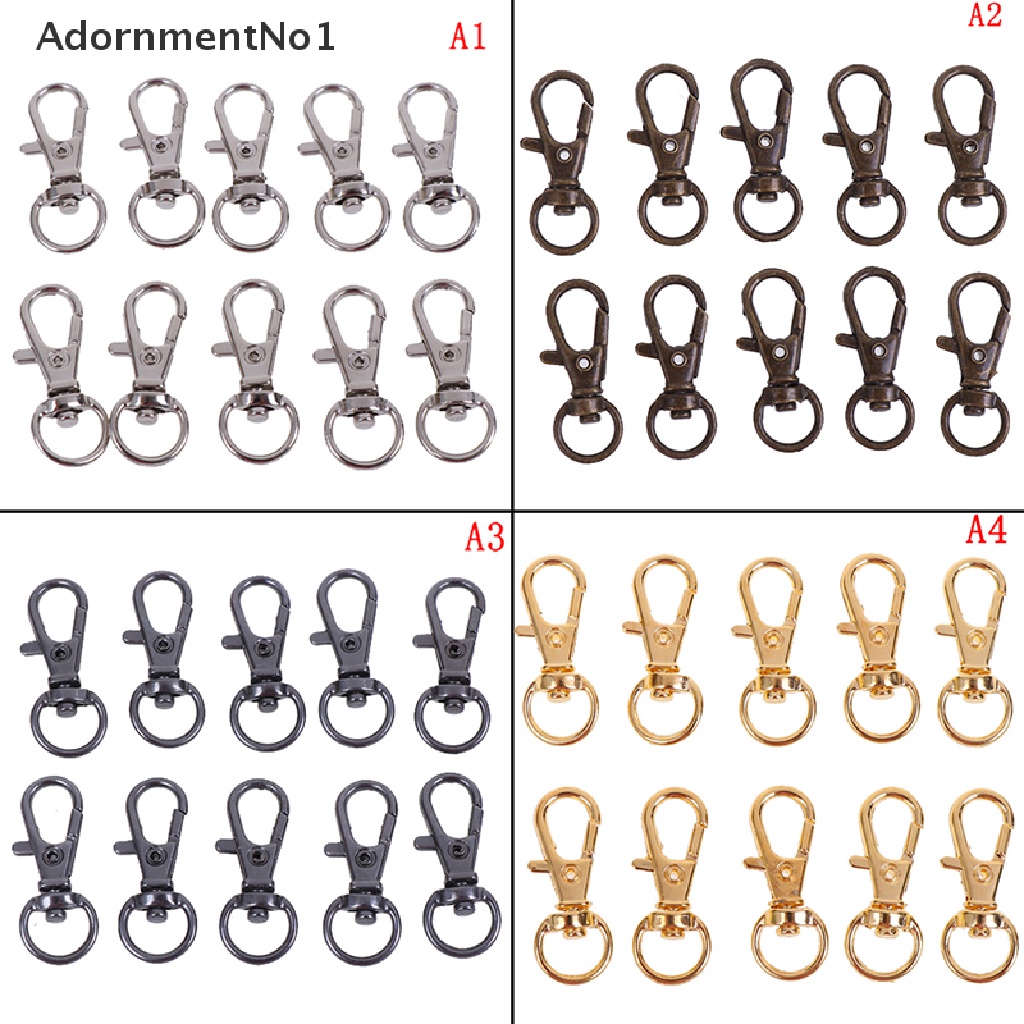 (AdornmentNo1) 10pcs Klip Kait Lobster Model Putar Untuk Gantungan Kunci / Tas / Craft DIY