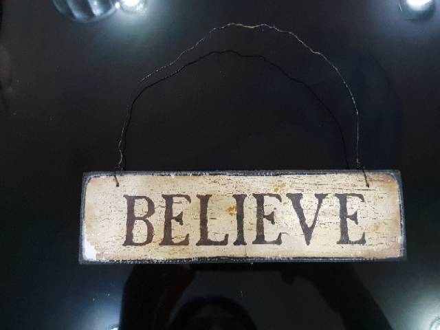 BELIEVE Hanger Display