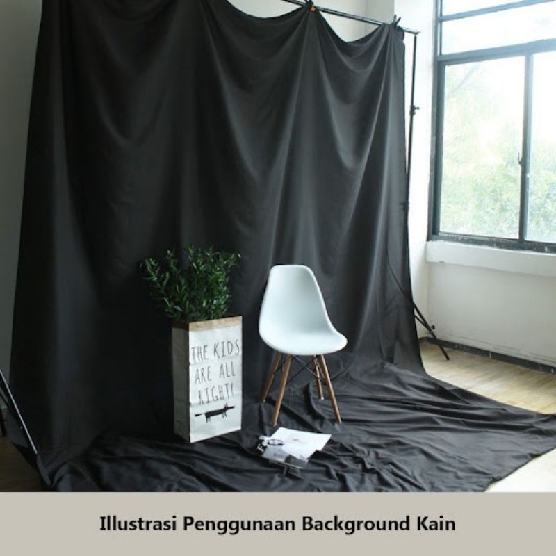 Kain katun polos GRADE A meteran untuk piyama baju koko Backdrop foto Background studio photo lebar
