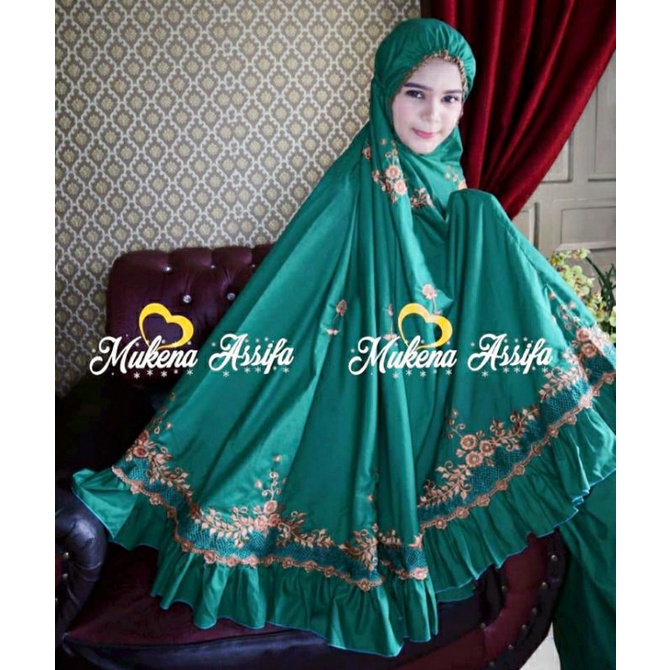 MUKENA HIJAU BORDIR REMPEL MUKENA DEWASA BORDIR KHAS PADANG BUKITTINGGI