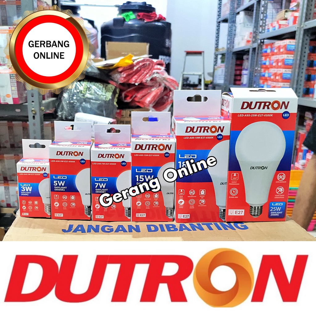 Bohlam Lampu LED 15 Watt Putih Kuning DUTRON 15W, 15 W, 15Watt E27