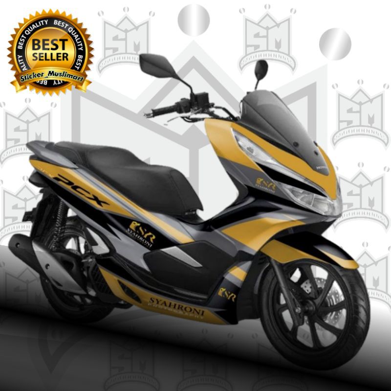 Decal Sticker PCX 150 gold hitam grey Full body variasi fullset muslimart