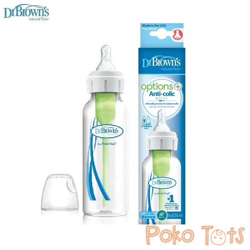 Dr. Brown's Options + Narrow Bottle 250ml 0m+ Botol Susu Standard Dr Browns Options Plus