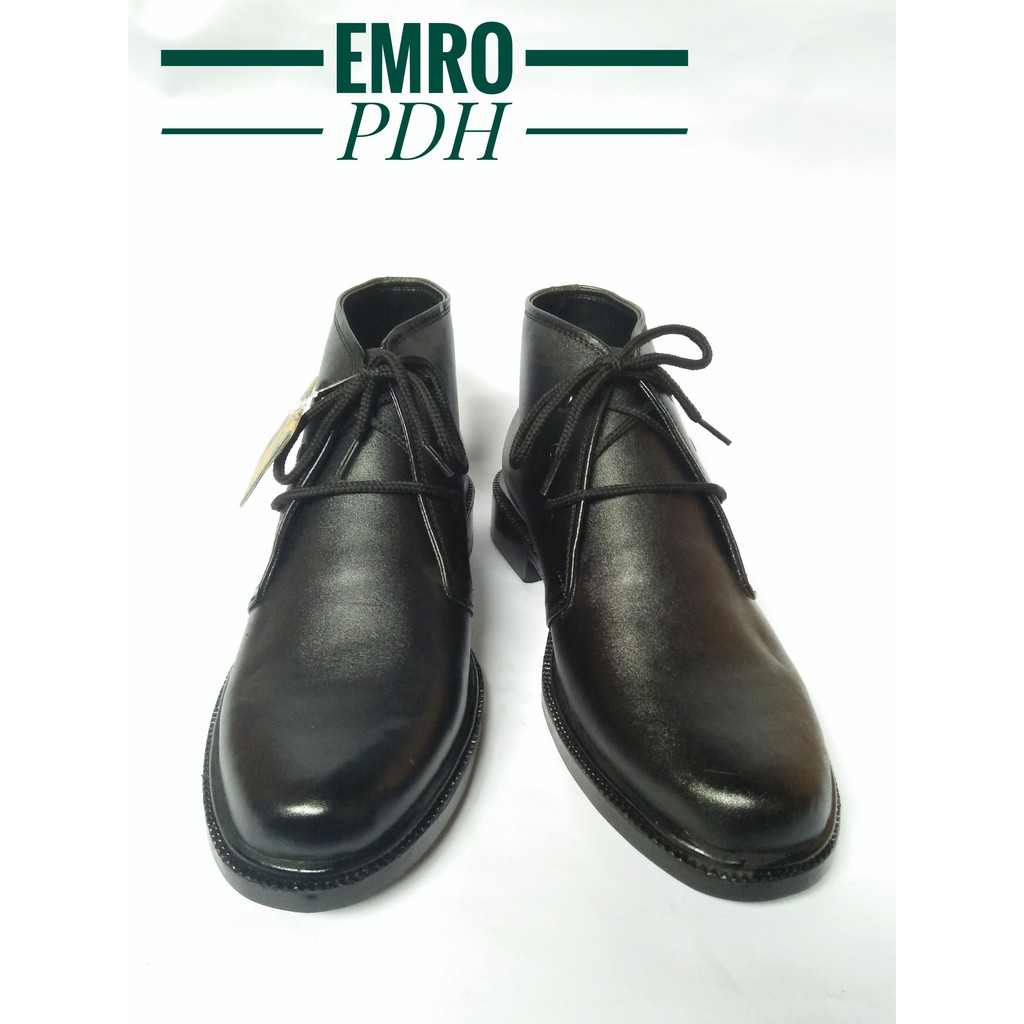 sepatu satpam kulit /sepatu pdh / sepatu paskibra cowok talian emro