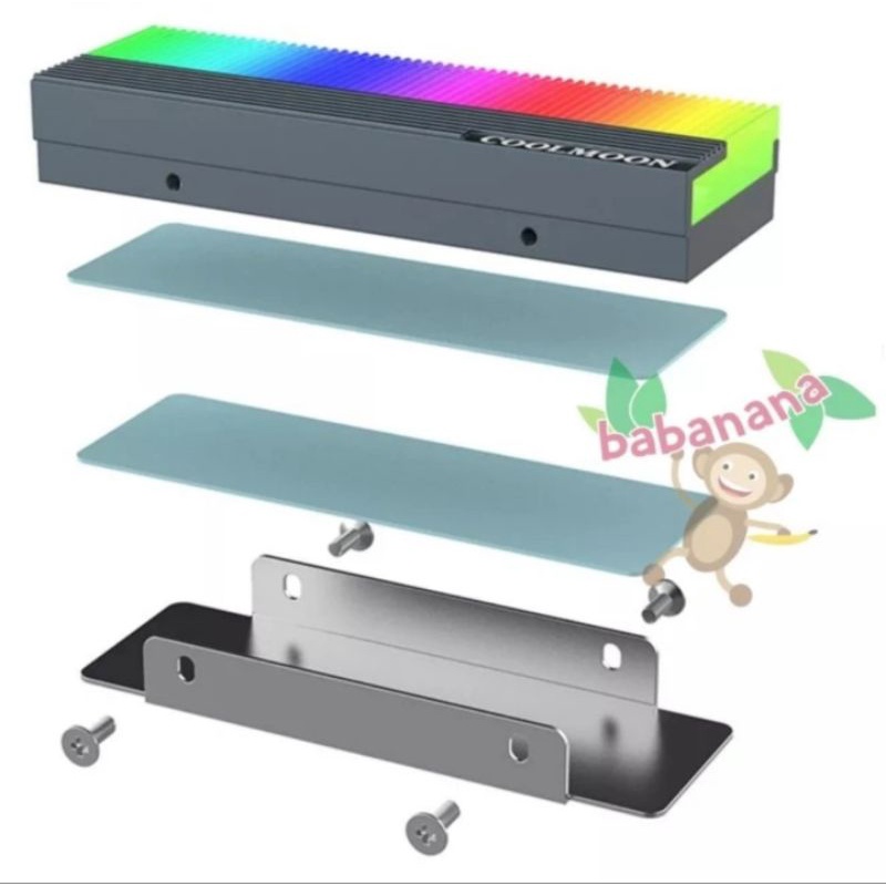 Coolmoon CM-M2A rgb heatsink m.2 nvme sata argb 3 pin rgb 2280 ngff