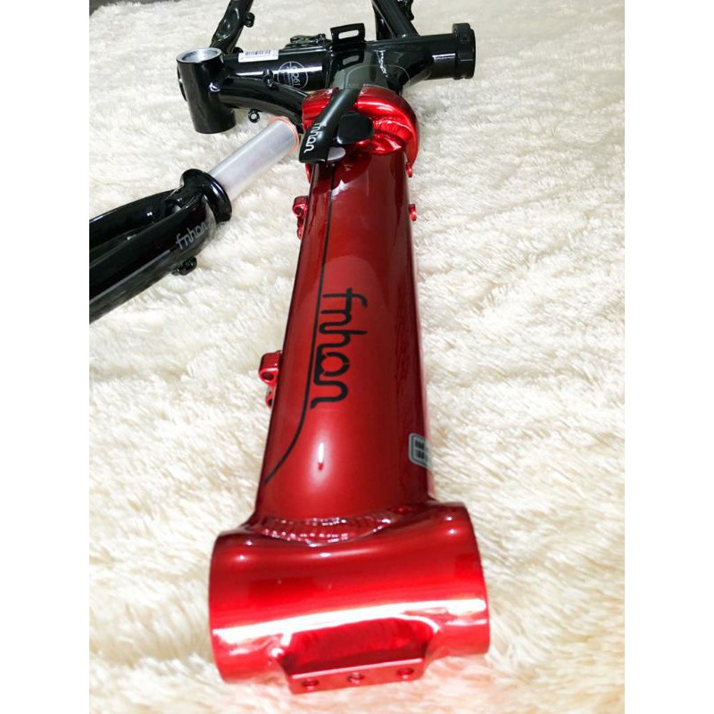 Frame &amp; Hp Fnhon Blast vision Black Red Discbrake Merah Hitam Handlepost Sepeda Lipat 2 warna