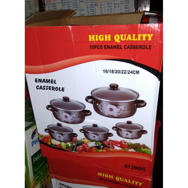 Panci Set Enamel Susun 5