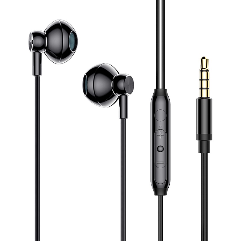 Earphone In ear Bahan Metal Dengan Mic Dan Jack 3.5mm Untuk Olahraga