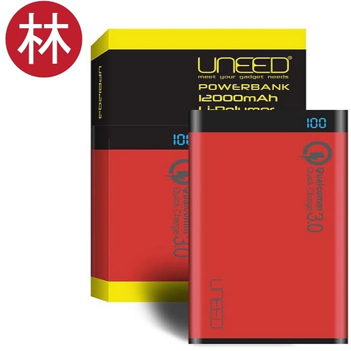 Uneed Powerbank 12.000Mah Qualcomm Quick Charge 3.0 Red