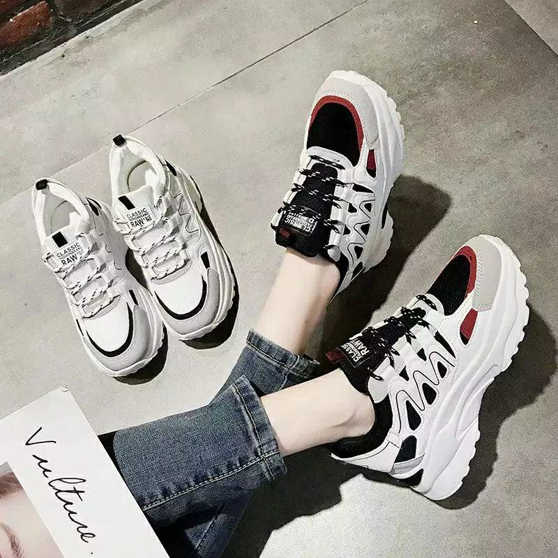 attarshoes Sepatu Sneakers Wanita Trex korea Kekinian