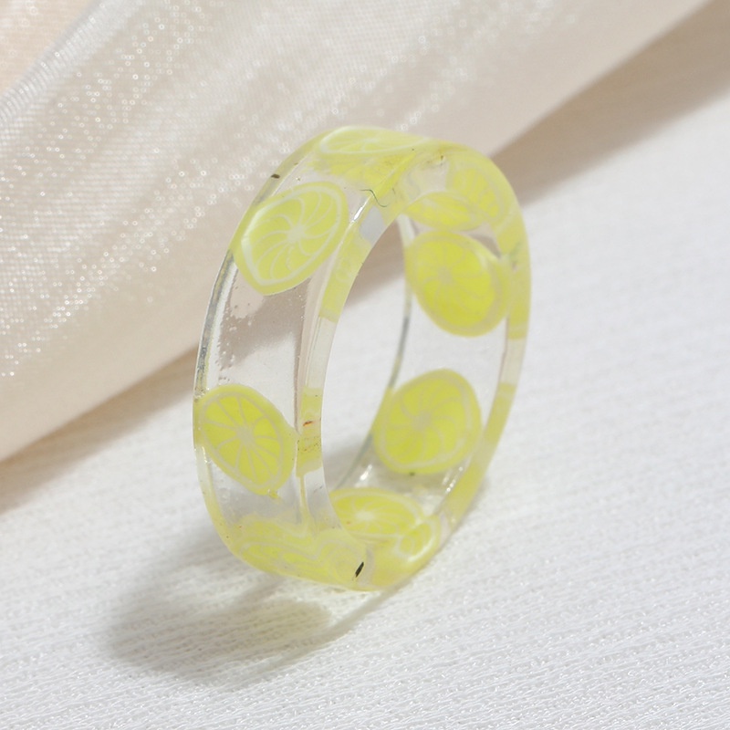 Ins Retro Candy Color Acrylic Resin Rings