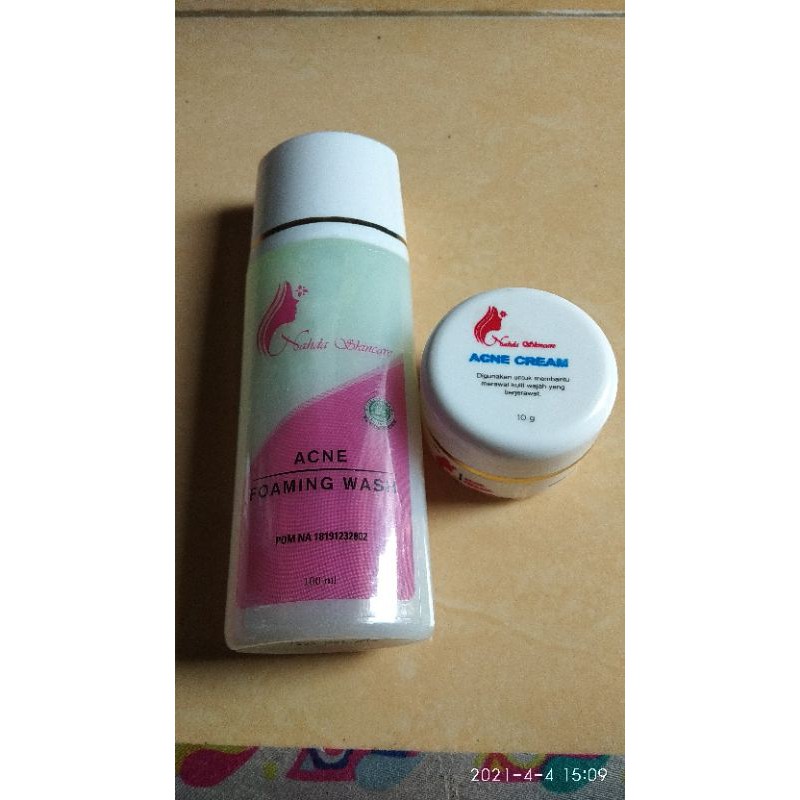 NIGHT CREAM+FOAMING WASH ACNE&NORMAL NAHDA SKINCARE ORIGINAL