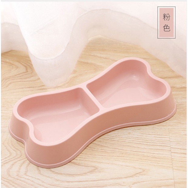 PH.Medan Tempat Makan Minum Double Bentuk Tulang Kucing Anjing Pet Bowl Bone