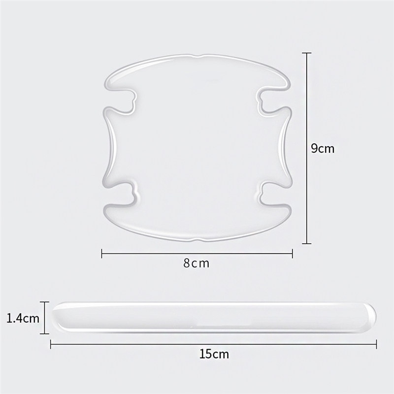 Tk 8pcs / Set Strip Pelindung Gagang Pintu Mobil Transparan Anti Gores / Benturan