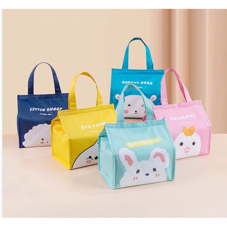 ♫ Megata ♫ A214 Tas Bekal Jumbo Animal Goodnight Organizer Bag Kotak Cooler Makanan Import