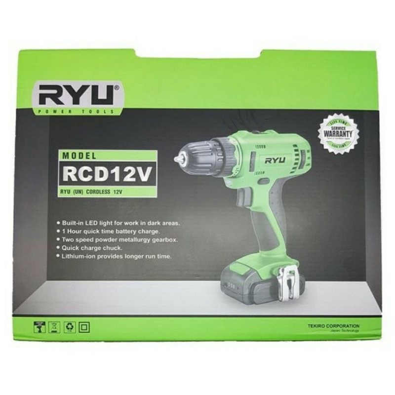 Bor cordless RYU RCD 12V Bor batrei ryu fulset koper