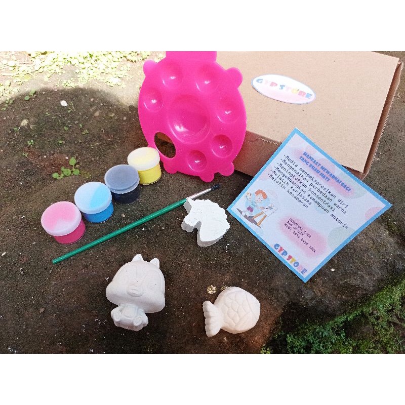 Paket mewarnai Kode E21 Mewarnai patung Gypsum / Patung Lukis Gypsum / Mainan mewarnai patung gypsum