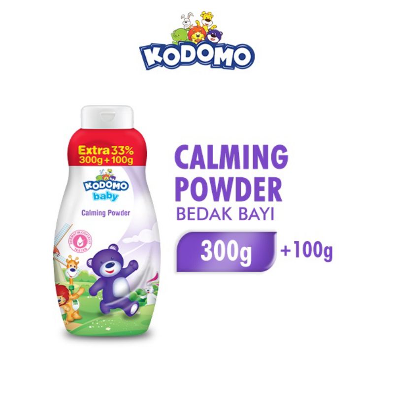 KODOMO Calming Powder Ungu - Baby Powder Bedak Bayi Violet Botol 300+100GR