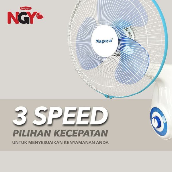 NAGOYA NG-12WF Kipas Angin Dinding Kecil 12 in / Mini Portable Wall Fan 12 in [Putih Glossy]