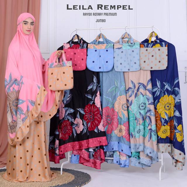 Mukena Rukuh Rayon Premium Motif Batik Leila Rempel
