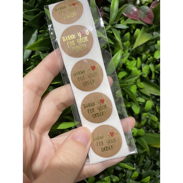 (50pcs) Stiker Thank You Bulat size 2,5cm / Thank You stickers Olshop etc-Tyfo kraft
