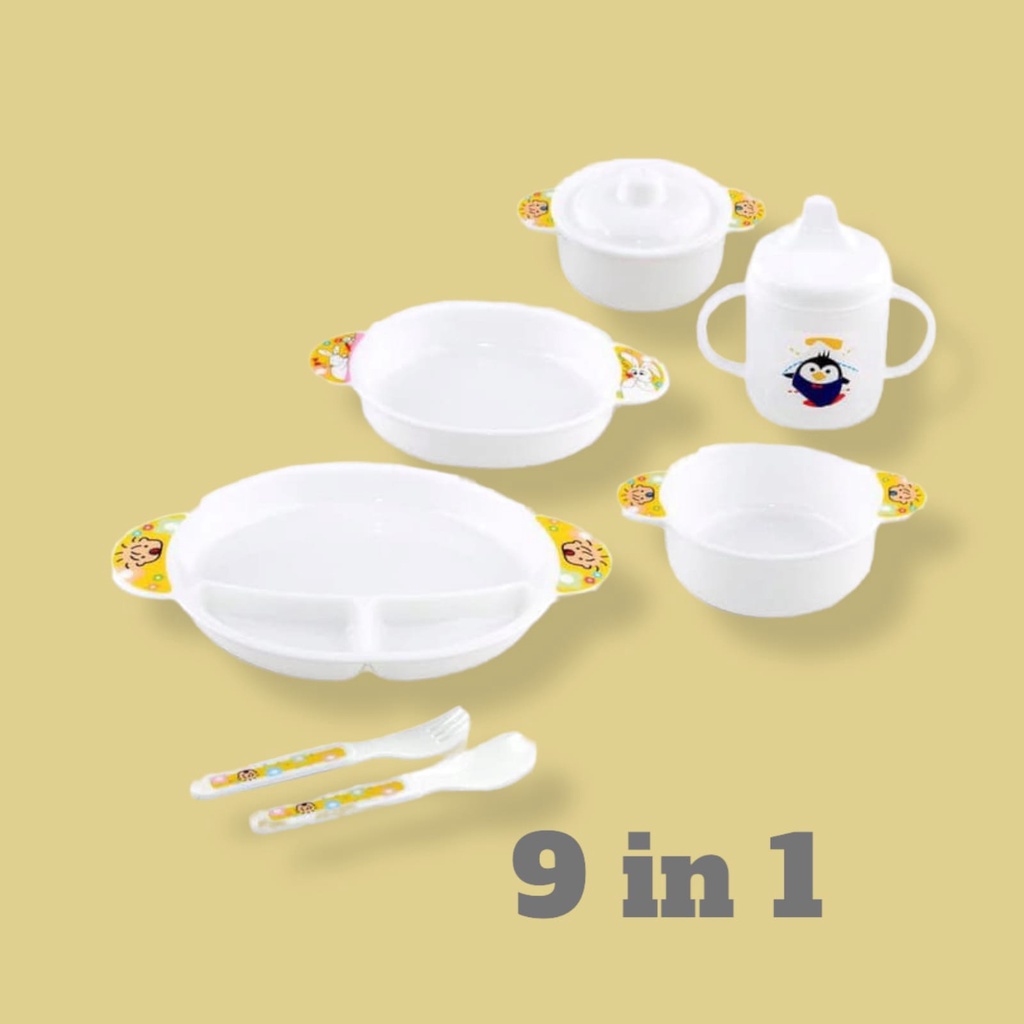 GloryBaby-Lusty Bunny Feeding Set 9 in 1 Perlengkapan Makan Bayi