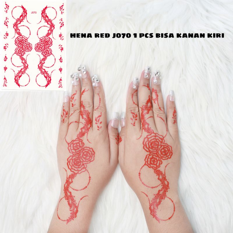 HENA INSTAN FUN MERAH / HENA KAKI / FREE GLITER MANIK DAN SAMPLE