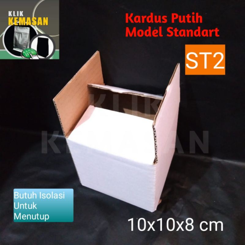

KOTAK ST-2 PUTIH KARDUS 10x10x8cm KARTON BOX DUS PACKING DOS AKSESORIS