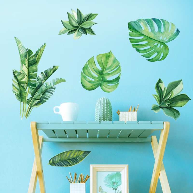 Reliza Wall Sticker Green Leaf Daun Hijau Stiker Dinding Ldr