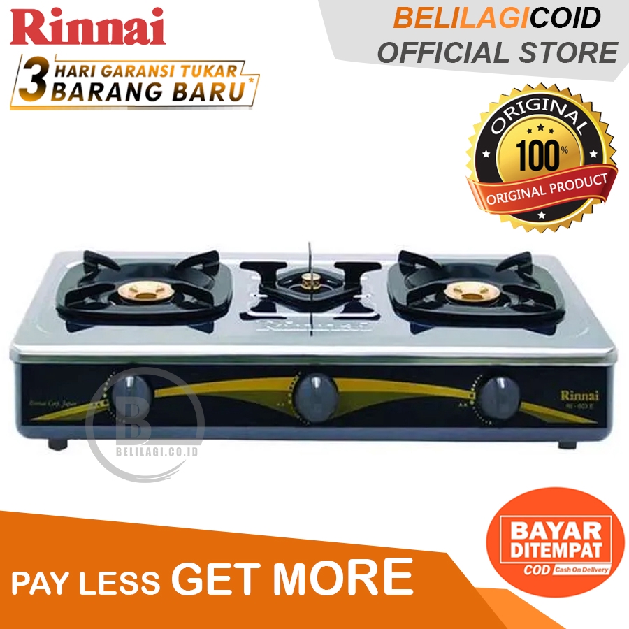 Rinnai Kompor Gas 3 Tungku RI 603 E / Kompor Rinnai 3 Tungku RI-603E / Kompor Gas Rinnai RI603E / Ko