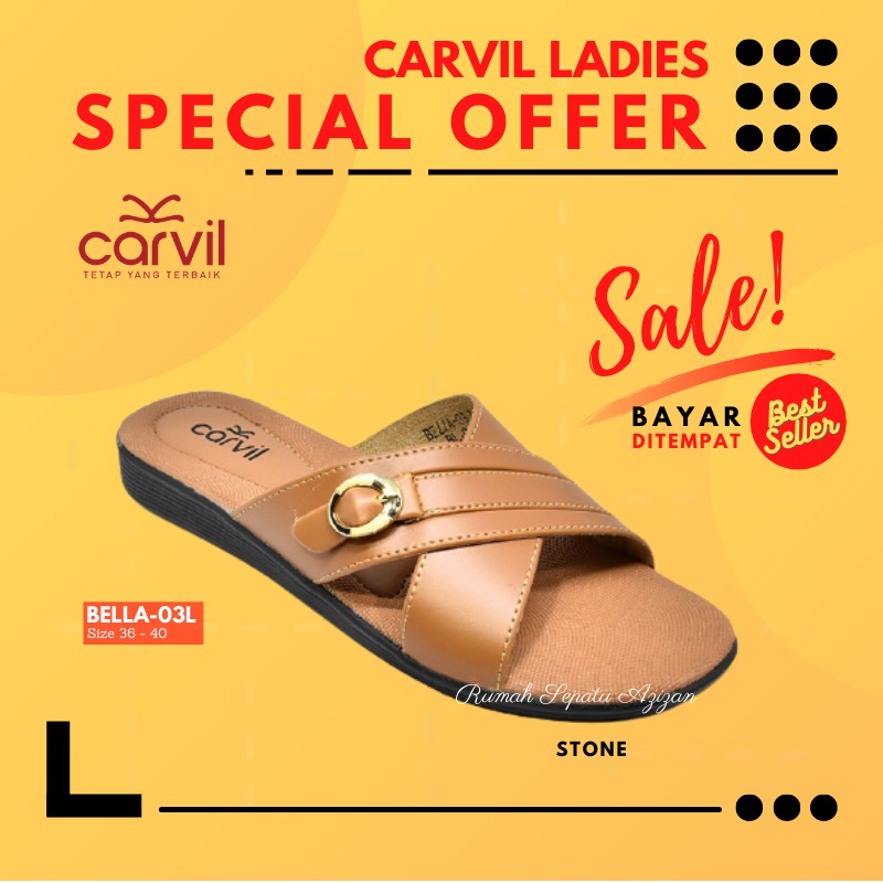 CARVIL BELLA-03 L | Sandal Selop Casual Wanita Original By Carvil