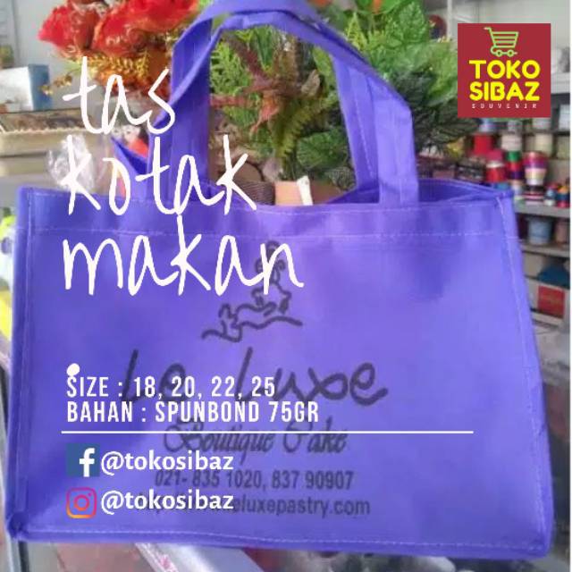 

TAS KOTAK MAKAN BAHAN KAIN SPUNBOND | FREE SABLON | MIN 60pc